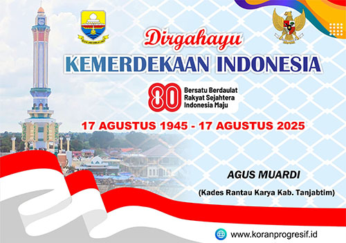 Kades Rantau Karya Kab Tanjabtim mengucapkan HUT RI ke-80