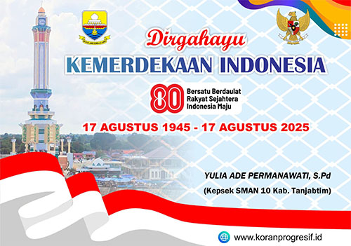 Kepsek SMAN 10 Kab Tanjabtim mengucapkan HUT RI ke-80