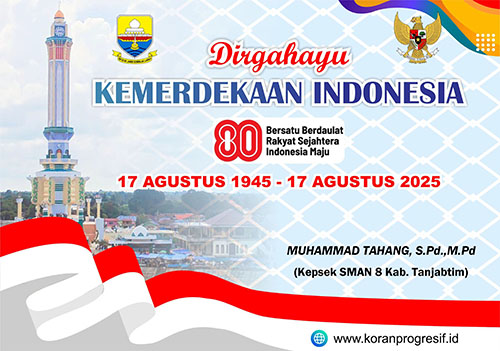 Kepsek SMAN 8 Kab Tanjabtim mengucapkan HUT RI ke-80
